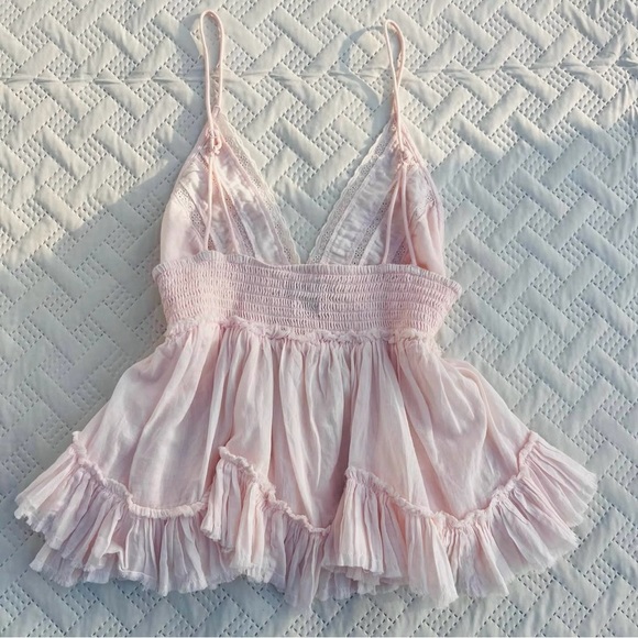 ✖️sold✖️Whimsical Babydoll Lace Trimmed Cotton Top - Picture 3 of 7